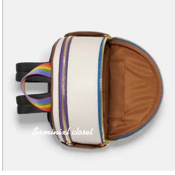 🍀🌈 NEW🌈Coach Mini Court Backpack With Rainbow "COACH"/shoulder bag/backpacks - Picture 3 of 10